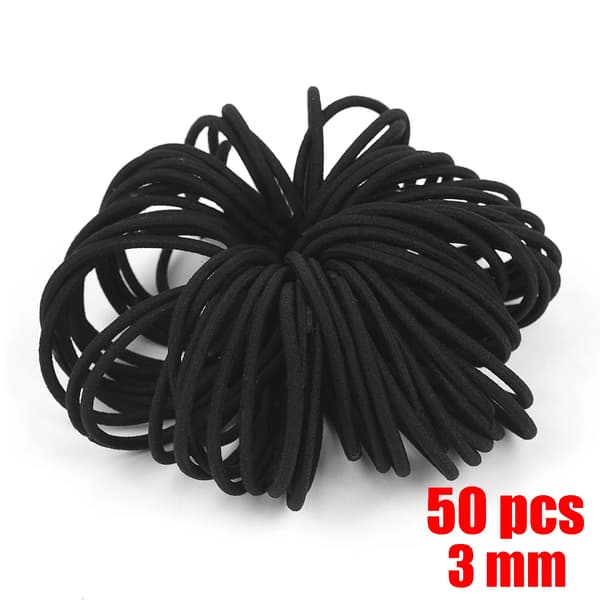 Hårband, Elastiska, Moderiktigt Design,50st, svart-3mm