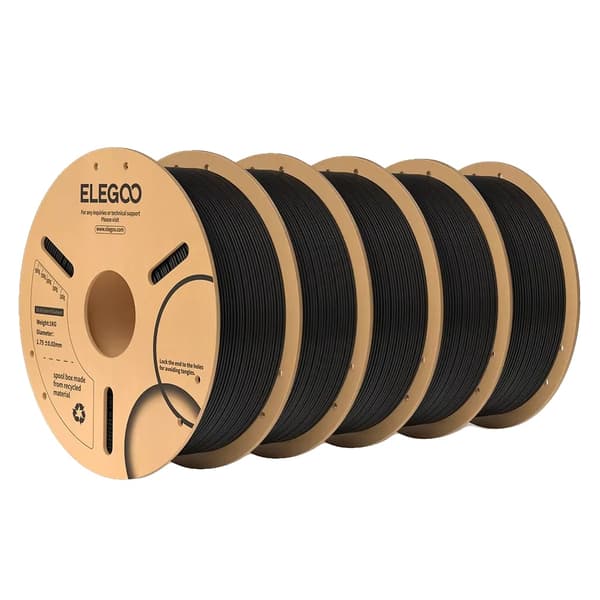 PLA Filament, 1,75 mm Diameter, 2 kg Spole,Sort 5kg