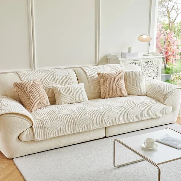 Sofaovertræk, Antiskrid Design, Holdbart Materiale,HVID