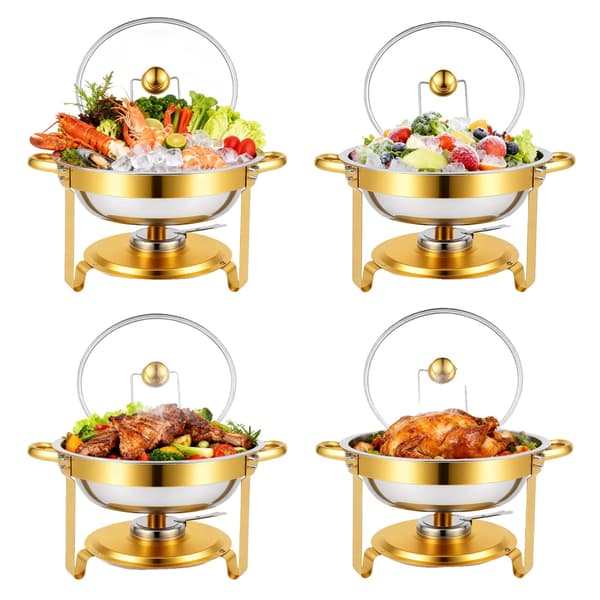 Buffetserver, rostfritt stål, 5QT kapacitet,4Pack