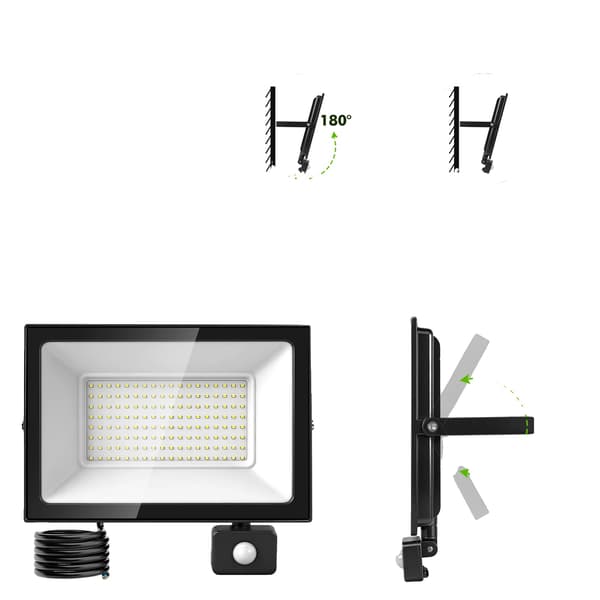 LED Flodljus, Rörelsesensor, Vattentät,2PCS, 6500K-a, 150W