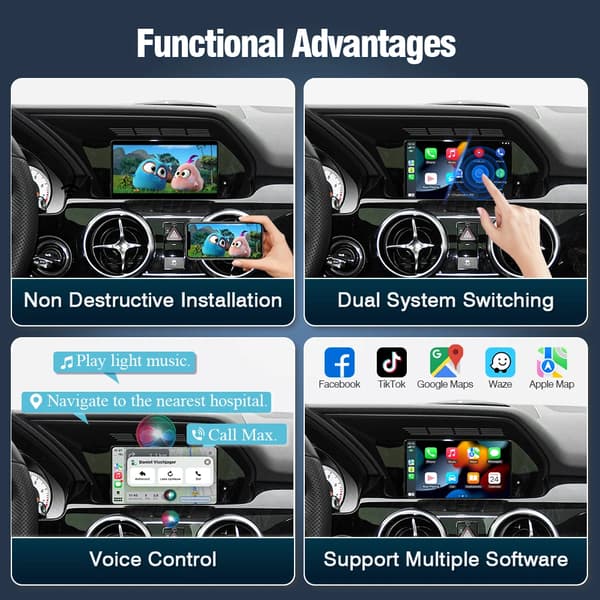 Langaton Carplay Android Auto -moduuli, multimediaesitys, kameratuki,Becker NTG4.5:lle