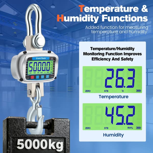 Kranvåg, LCD-display, hög lastkapacitet,5T