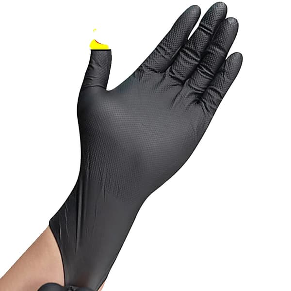 Engangs Nitril Handsker, Tekstureret Greb, Kraftig Beskyttelse,L-a, Sort- 30stk-a