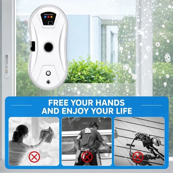 Fönsterputsrobot, Hög Sugkraft, Smart Navigering,5600pa