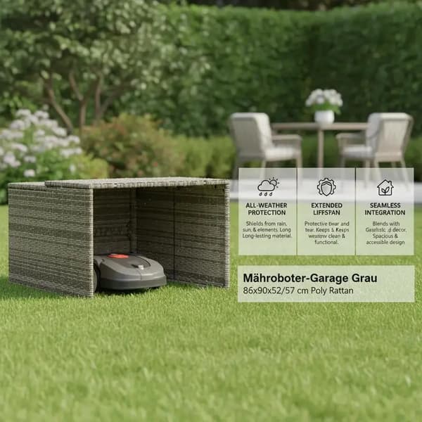 Robotgräsklippare Garage, Hållbar Konstruktion, Lätt Montering,Grå