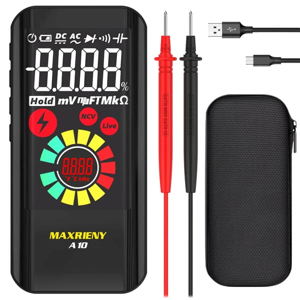 Digital multimeter, äkta RMS, USB-uppladdningsbar,A10