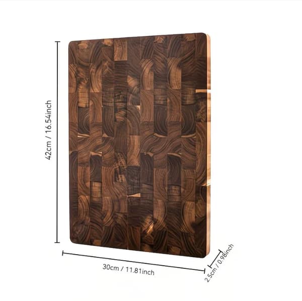 Skärbräda, Premium End-Grain Trä, Vändbar Design,42x30x2.5cm