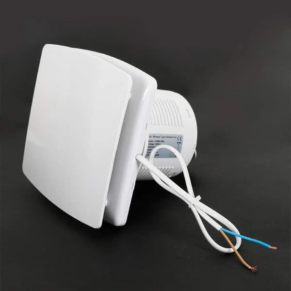 Afbudsventilator, 100 mm diameter, AC-strøm, 220V spænding, vægmonteret, lav støjdrift