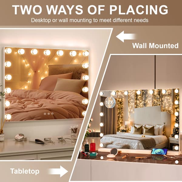 Makeup Spejl, LED Belysning, Moderne Design,HVID