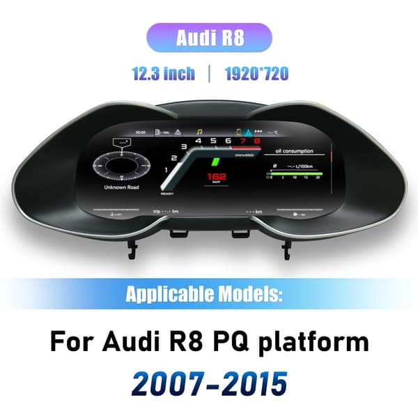 Digital instrumentpanel, 12,3 tum HD-skärm, stöder CarPlay och Android Auto,För Audi R8