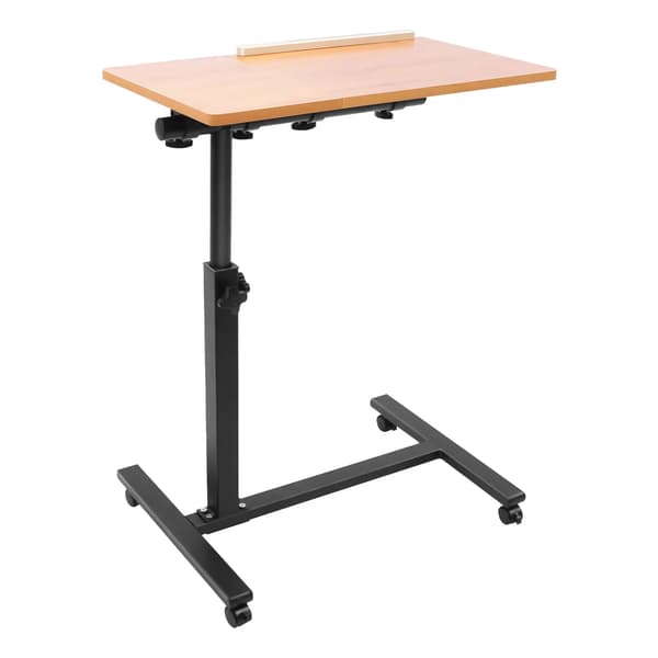 Justerbart Computerbord, Mobil Rullende Vogn, Ergonomisk Højdejustering,BRUN
