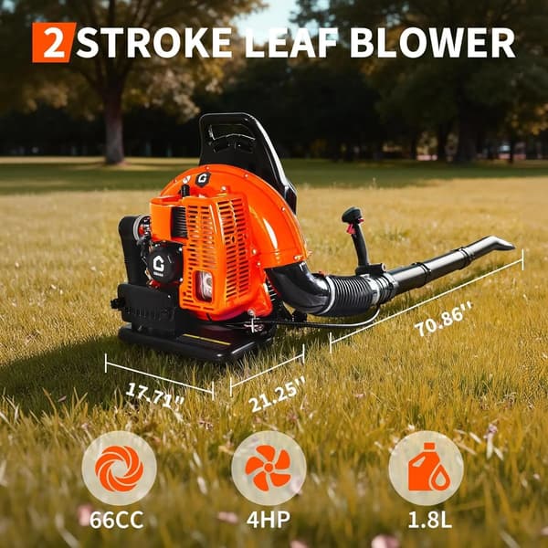 Lövblås, 2-taktsmotor, Ergonomisk Design,Orange