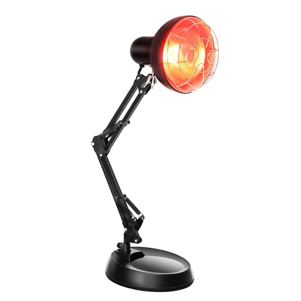 Infrarød Varmlampe, Justerbar Arm, Smertelindring,Grå Sort
