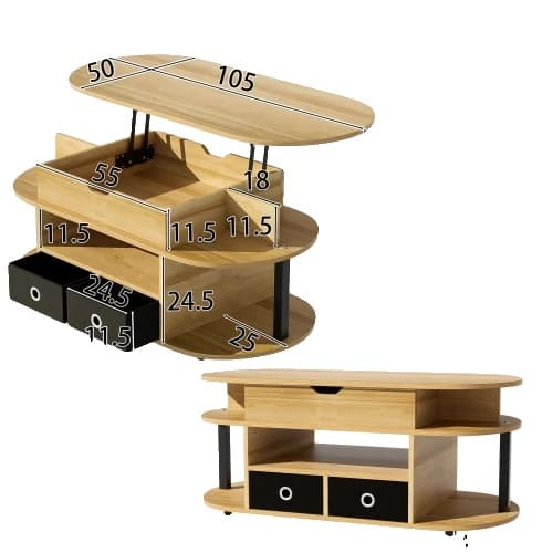 Cafébord, Moderne Design, Løftemekanisme,Som vist