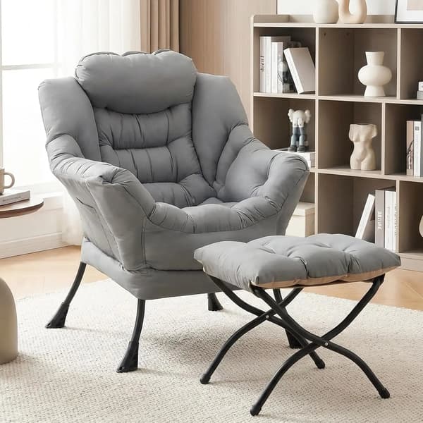 Doven Stol, Lounge Design, Polstret Komfort,Lys grå