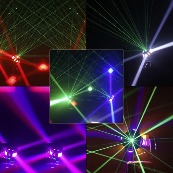 Bevægelseshovedlys, 6 LED-design, DMX-kontrol,EU stik