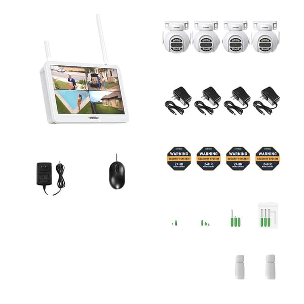 Säkerhetskamerasystem, Trådlös anslutning, Tvåvägsljud, , 4mp 4pcs Cameras, 2T