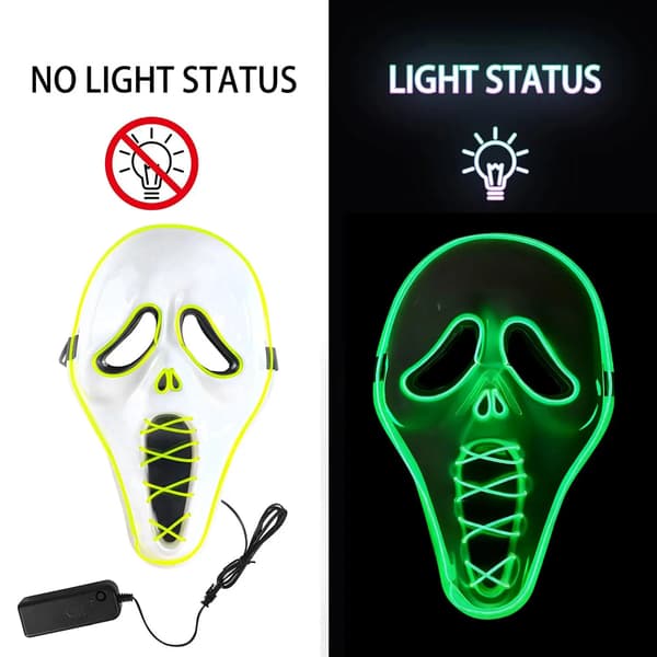 Mask, LED-lampor, Helt ansiktsdesign,VIT