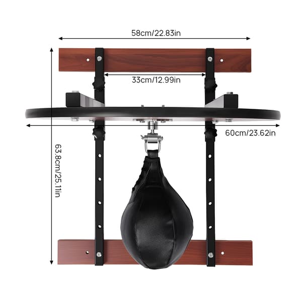 Speed Bag Platform, Justerbar Højde, Kraftig Stål Konstruktion,sort