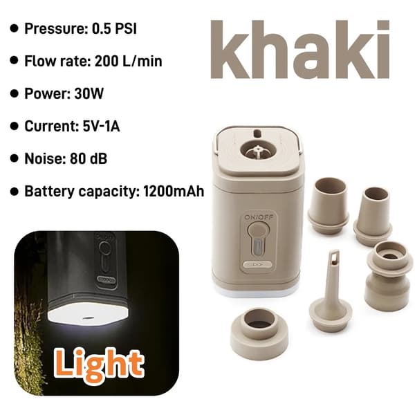 Luftpump, Trådlös Design, Hög Effektivitet,khaki