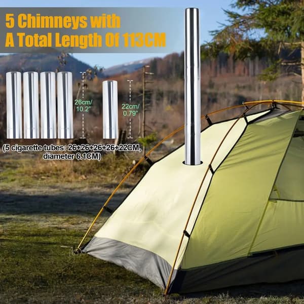 Campingkomfur, Multifunktionelt Design, Stort Udsigtsvindue,Rustfrit Stål