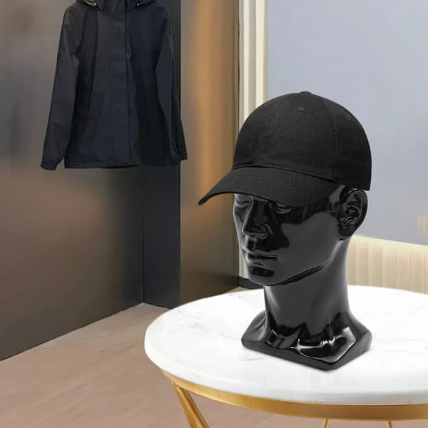 Mannequin Hoved, Holdbar PVC, Alsidig Display Værktøj,Lys Sort