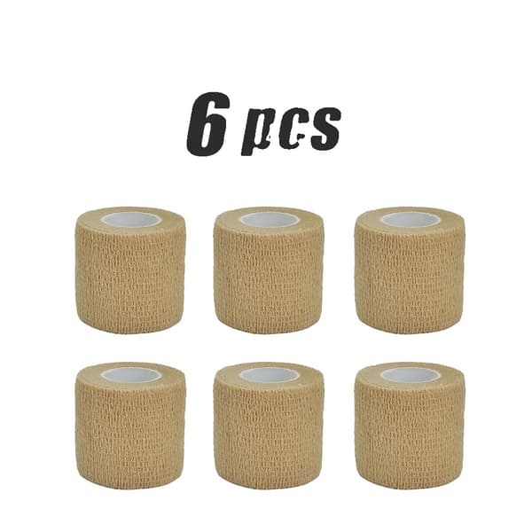 Elastisk Sammenhængende Bandage, 4,8m Længde, Ideel til Støtte og Kompression,5cmx4.8m-c, A0170-Hudfarve 6stk
