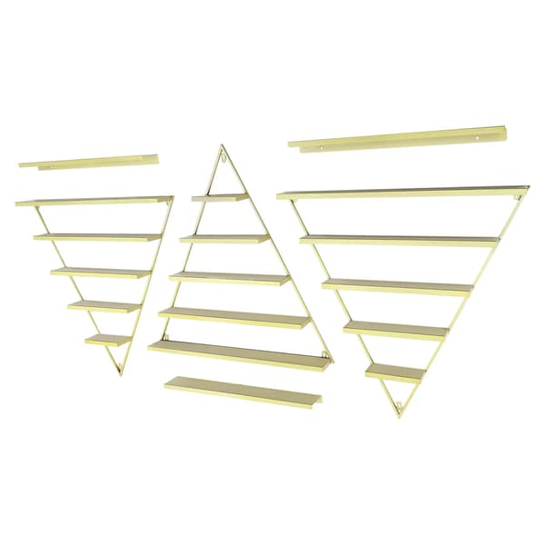 Neglelak Rack, Vægmonteret Display, Triangulært Design,Guld
