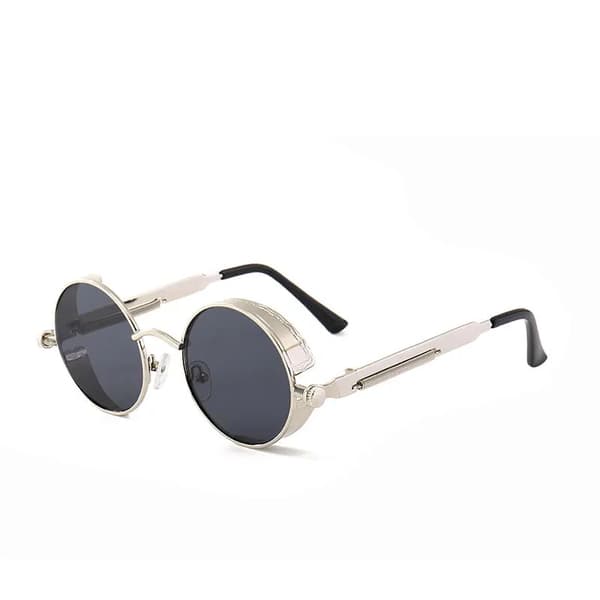 Sunglasses, Retro Rund Design, UV-skydd,Metall, C3