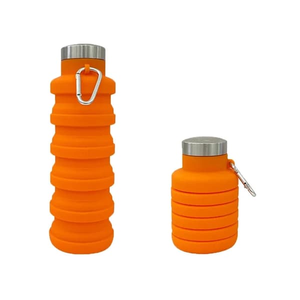 Fällbar Kopp, Bärbar Silikon, 500 ml Kapacitet,Orange 1