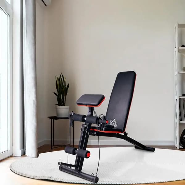 Gymbänk, Fällbar Design, Justerbart Ryggstöd,T1005-01-00903