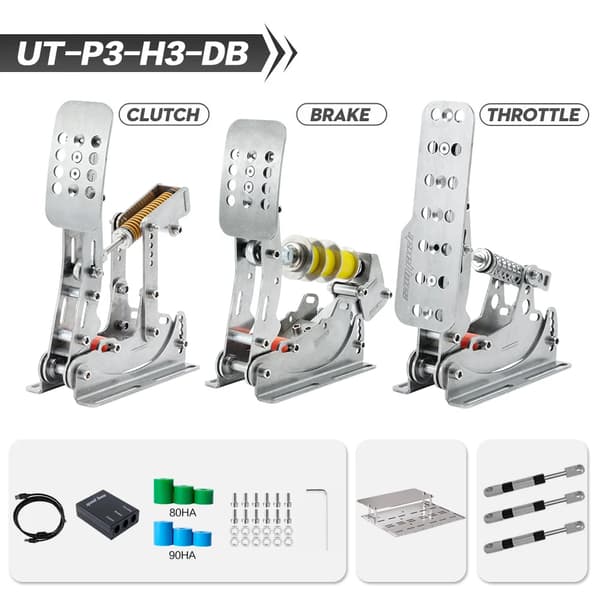 Sim Racing Pedaler, Lastcellteknik, Hållbar Konstruktion,UT-P3-H3-DB