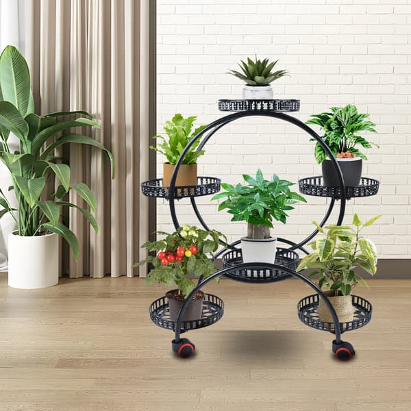 Plantebord, 6 Potters Kapacitet, Mobil Design,sort