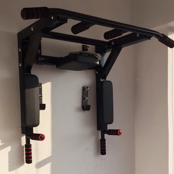 Pull Up Bar, Multi-Greb Design, Pladsbesparende Konstruktion,sort