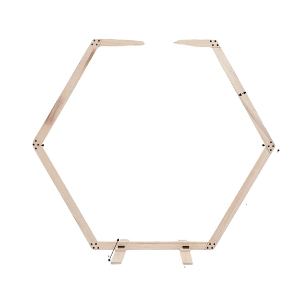 Baggrundsstativ, Naturligt Træ, Hexagonal Design,Træ