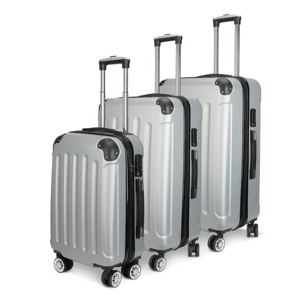 Bagageset, ABS Hårdskal, 3-delad Design,Grå