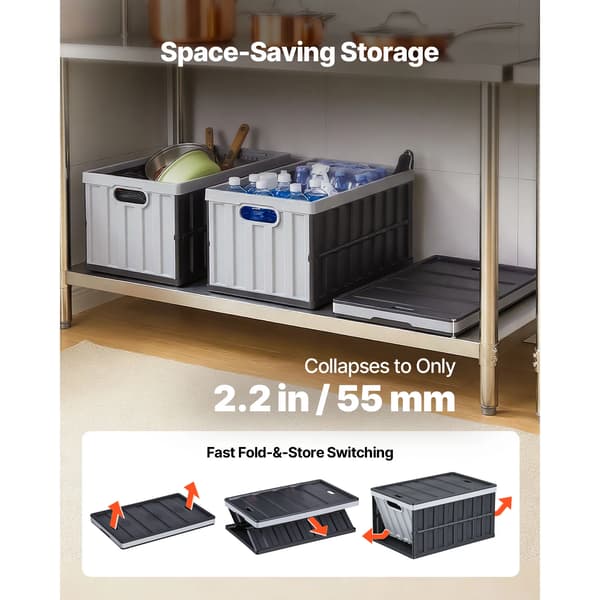 Opbevaringskasser, 65L kapacitet, foldbart og stabelbart design,3PCS