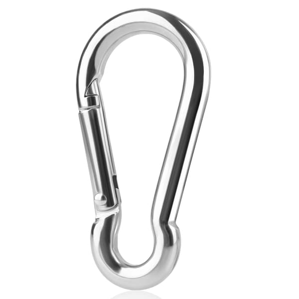 Karbinhake, Multifunktionell fjädrande snap, Hållbart rostfritt stål,Silverfärgad, 12Pcs M5