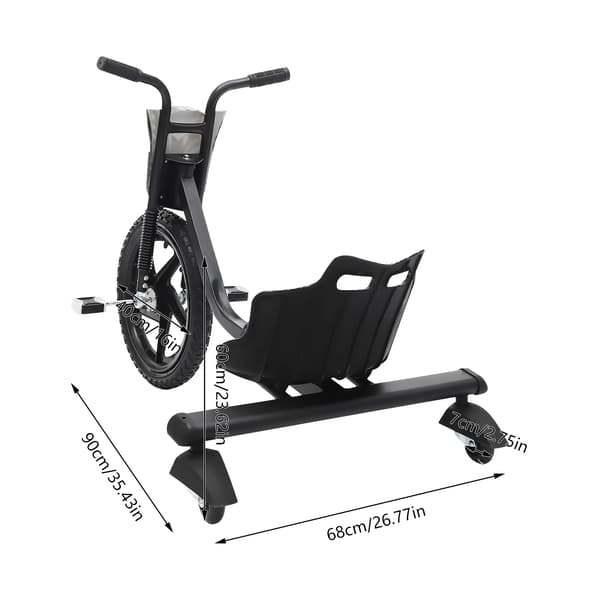 Drift Personlig Mobilitetsenhed, Justerbart Sæde, Tre-hjulet Design,sort