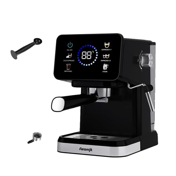 Kaffemaskine, Touchscreen Kontrol, Indbygget Mælkeskummer,GUL