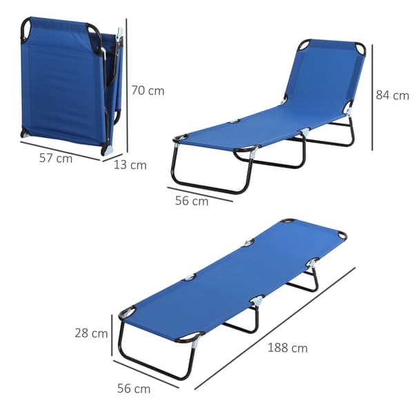 Lounge stol, justerbar design, bärbar hopfällbar, blå