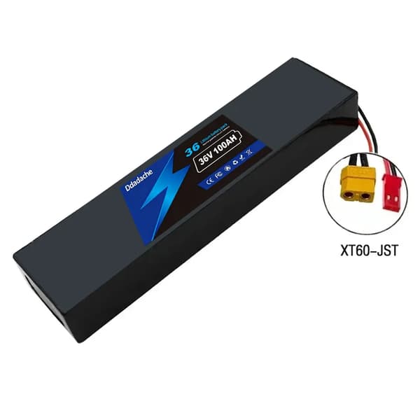 Litiumjonbatteripack, 36V, 100000mAh kapacitet,XT60-JST