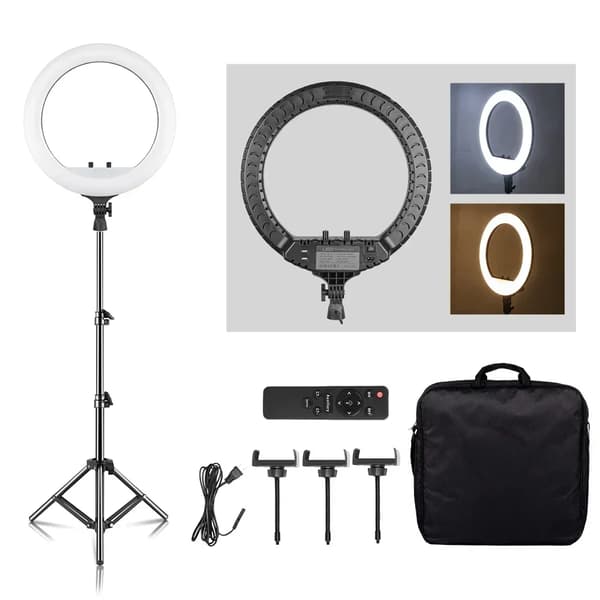 Ring Light, Dæmpbar Lysstyrke, Justerbar Stativ,150cm stand
