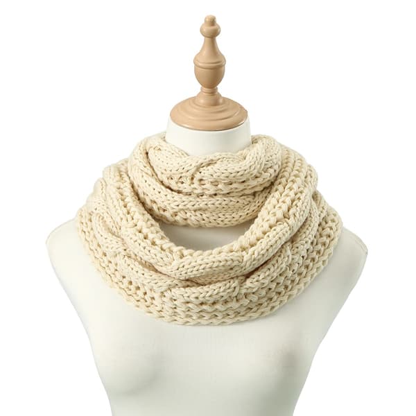 Cirkulær Halstørklæde, Varm Strikket Design, Modeaccessory,WB135-01