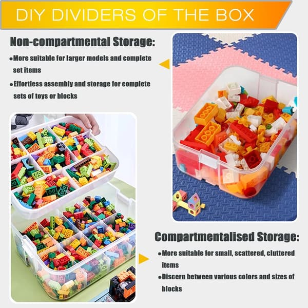 Leksakslåda, Stapelbar, Tydlig Sikt,3-Tier