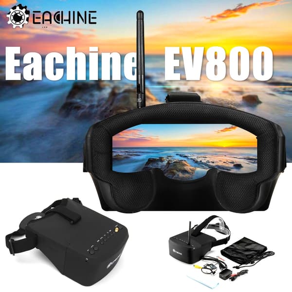 FPV Goggles, HD Skærm, Auto-Søgende Modtager,Kun briller