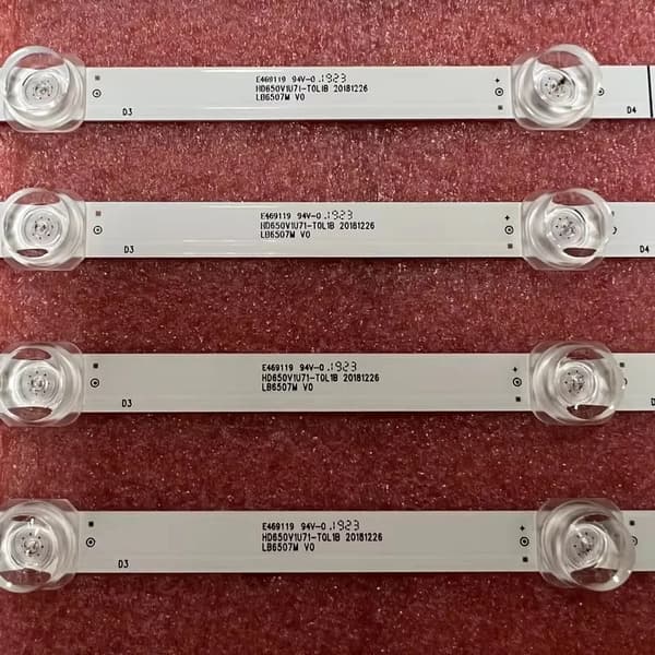 LED-stribe, længde 611mm, 6 LED'er (3V), lysstrøm  60, materiale aluminium, certificering CE