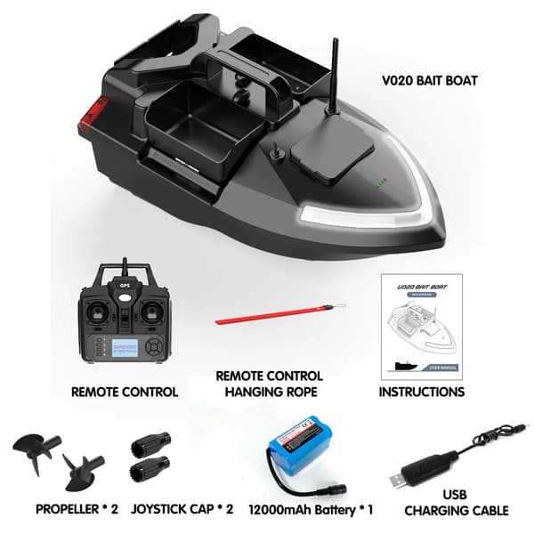 Bait Boat, GPS Navigation, Dobbelt Motor System,12000mah