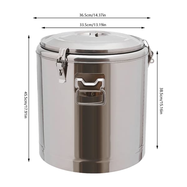 Termisk Behållare, 40L Kapacitet, Isolerad Design,Silver